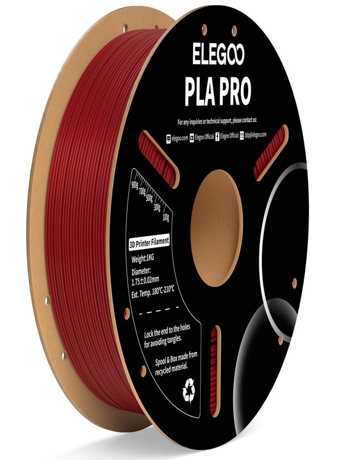 ELEGOO PLA PRO Filament 1.75mm Burgundy Red 1KG, 30-250mm/s Printing Speed Improved Rigidity 3D Printer Filament Dimensional Accuracy +/- 0.02mm, 1kg Spool (2.2lbs) - Image 1