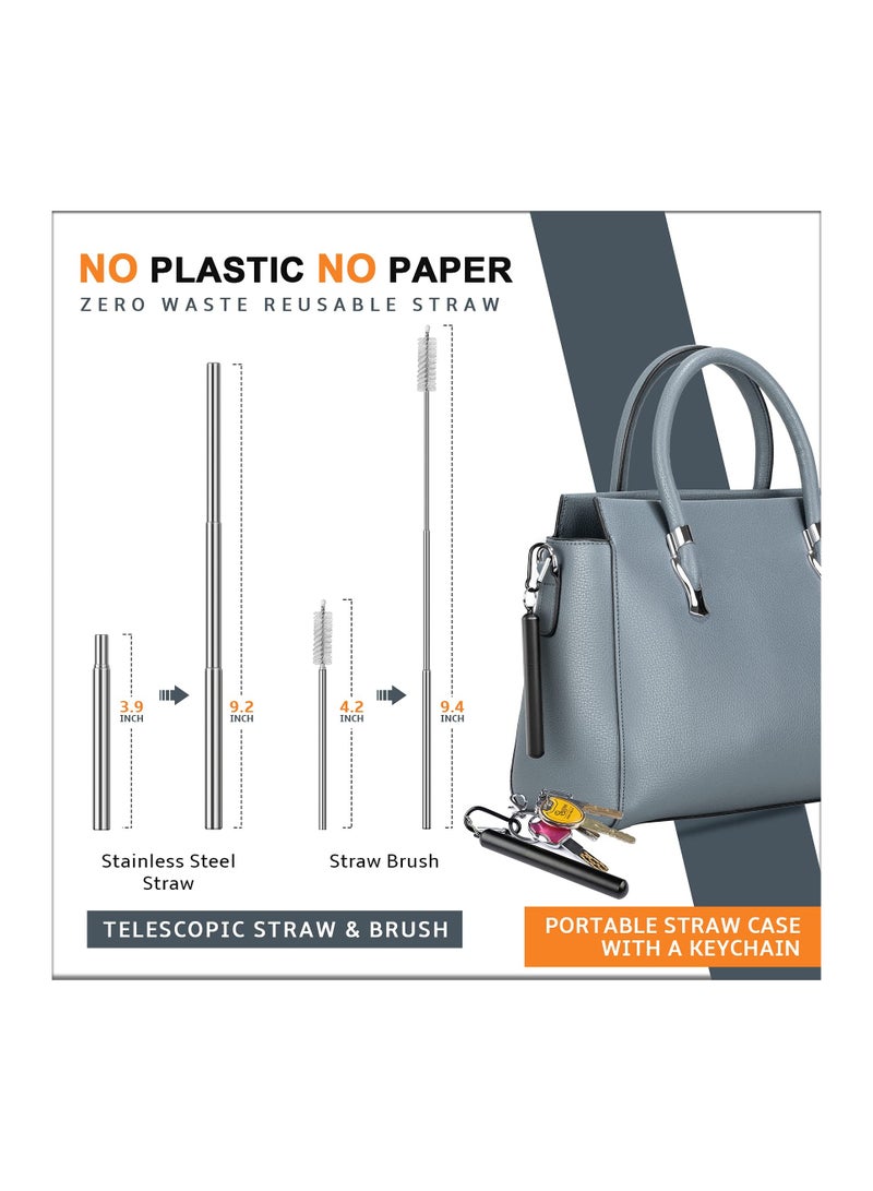 Portable Travel Utensils Set, Travel Camping Cutlery Set Reusable Stainless Steel Flatware Camping Cutlery Set with Case Outdoor Travel Utensils Kit Camping Flatware Kit for Office School Picnic  - Image 5