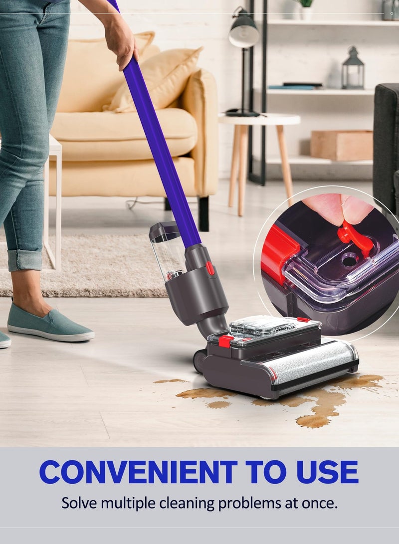 SYOSI Electric Wet Dry Mopping Head for Dyson V8 V7 V10 V11 V15 Vacuum Cleaner Automatic Cleaning Roller Brush for Sticky Messes and Pet Hair Steam Vacuum Filter Accessory for Hard Floors and Area Rugs  - Image 4