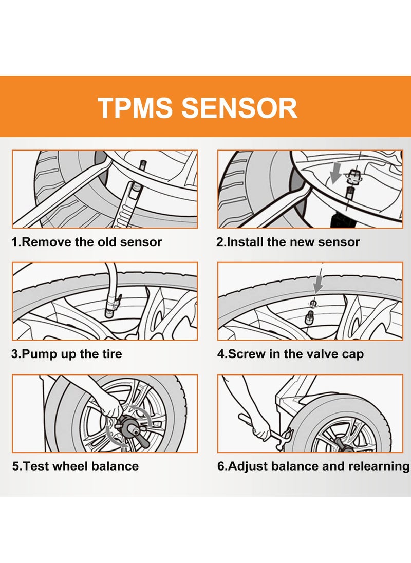 SYOSI - TPMS Sensors for GM Vehicles, Compatible with Buick, Cadillac, Chevy, GMC Silverado, Replaces OE 13598771, 13586335, 13581558, 13598772, Tire Pressure Monitoring System Replacement - Image 1