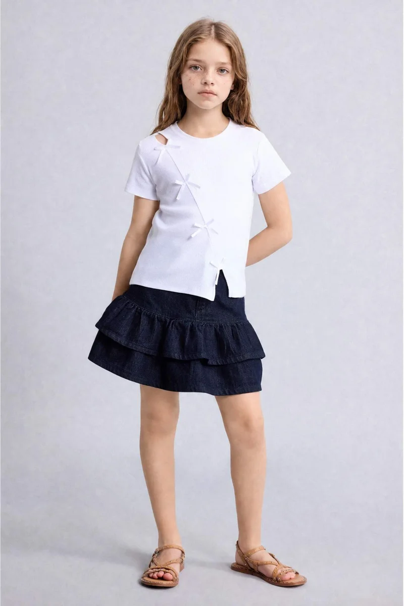 DeFacto Girl Crew Neck Short Sleeve T-Shirt