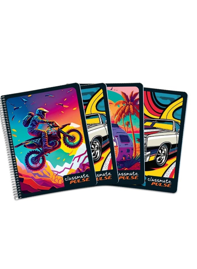 classmate دفتر ملاحظات كلاس ميت بلس 1 مادة 240 مم × 180 مم غلاف ناعم 180 صفحة خط واحد عبوة من 4