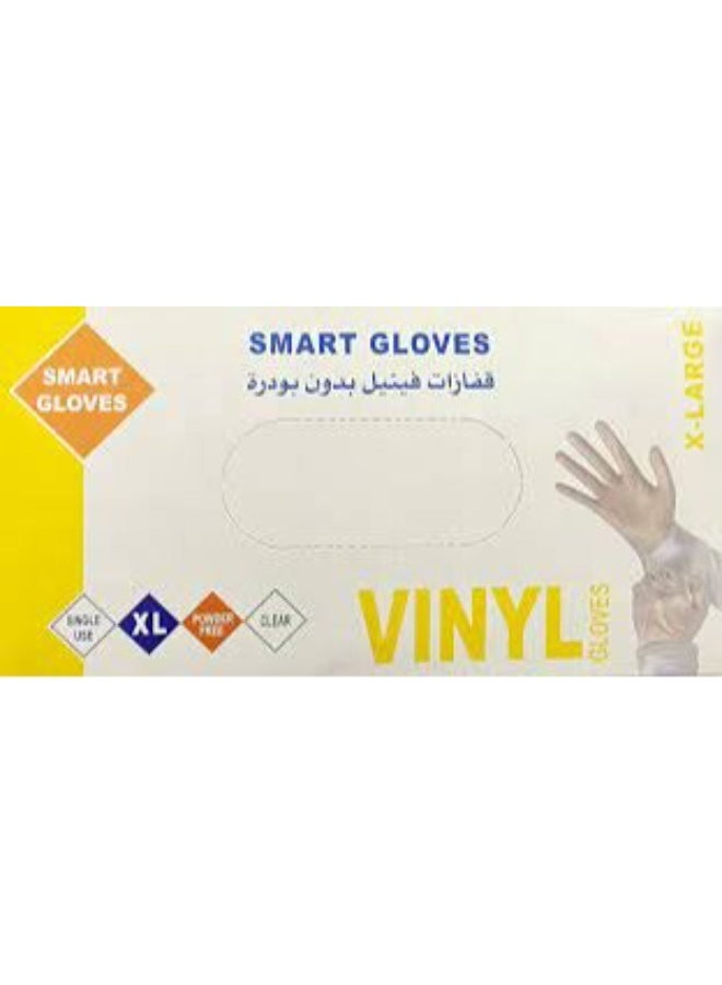 فينيل قفازات فينيل بدون بودرة اكس لارج سمارت 70 حبة