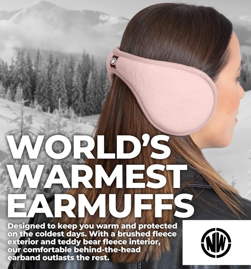 NORTHWIND Winter ear muffs for men, ear muffs for women, ear cover for winter, Behind The Head Style Winter Earmuffs for Men & Women (Pink) - Image 2