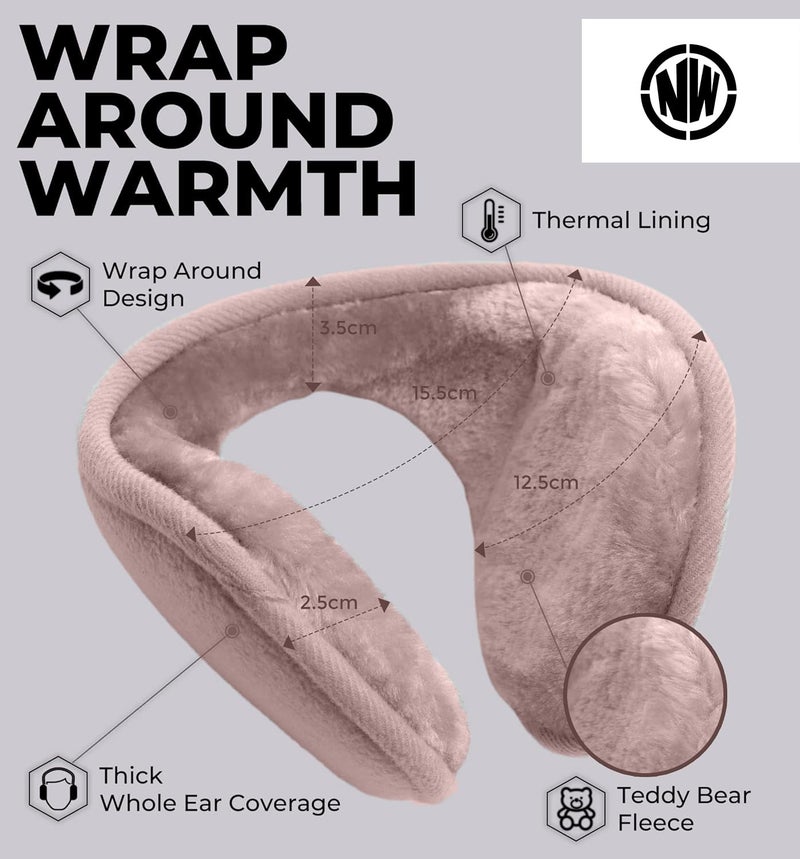 NORTHWIND Winter ear muffs for men, ear muffs for women, ear cover for winter, Behind The Head Style Winter Earmuffs for Men & Women (Pink) - Image 3