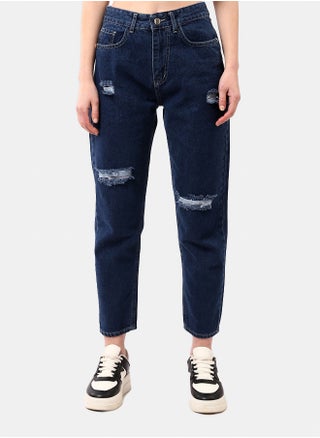 Navy Blue Mom-Fit Jeans with Front Ripped - pzsku/ZF9E6ACE60D96B0D70725Z/45/_/1738746597/b31eff47-4566-42aa-8dba-512843e64f6a