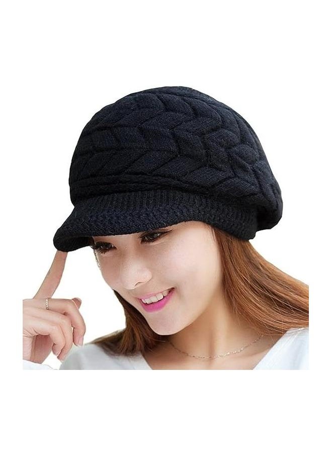 yongsheng Winter Caps for Women Thermal Warm Knitted Windproof Casual Plain Trendy Hat Patchwork Cable Knit Skiing Crochet Cold Weather  - Image 1
