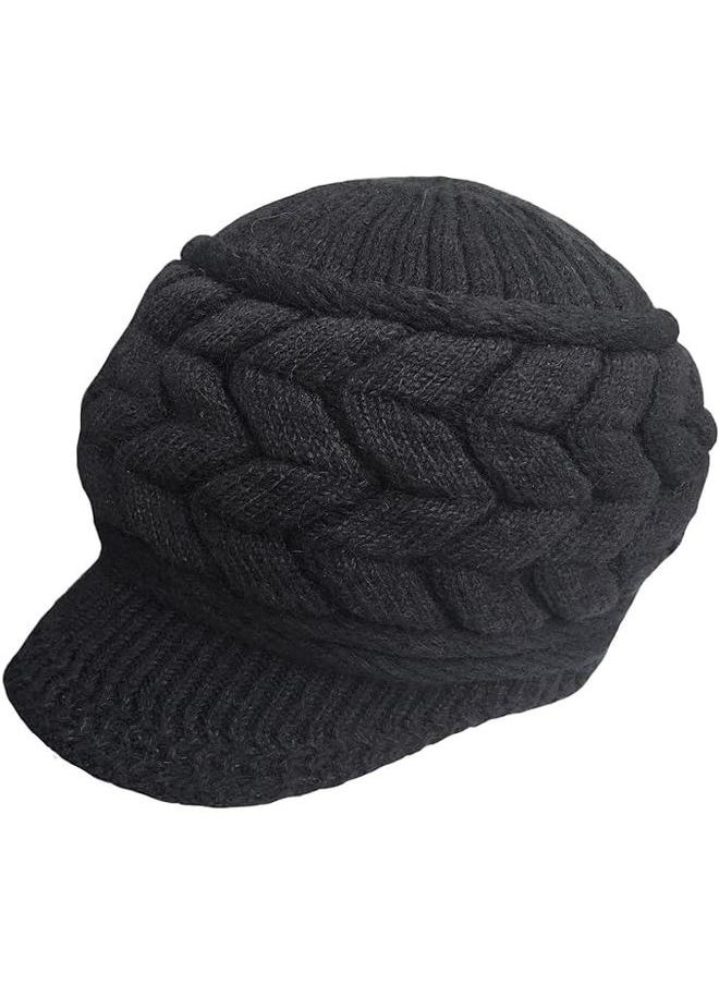 yongsheng Winter Caps for Women Thermal Warm Knitted Windproof Casual Plain Trendy Hat Patchwork Cable Knit Skiing Crochet Cold Weather  - Image 3