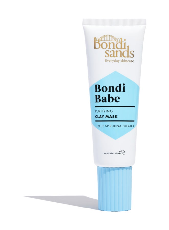 BONDI SANDS قناع الطين بوندي بابل من بوندي ساندز 75 مل - إزالة السموم العميقة لمناطق T الدهنية، سبيرولينا زرقاء وكاولين، علاج تنقية لتخفيف الرؤوس السوداء 75 مل - Image 1