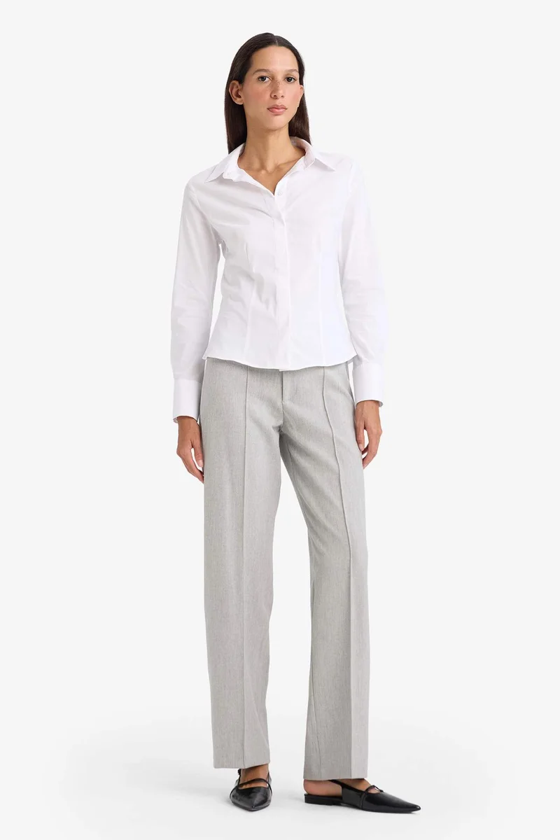 DeFacto Slim Fit Shirt Collar Long Sleeve Shirt