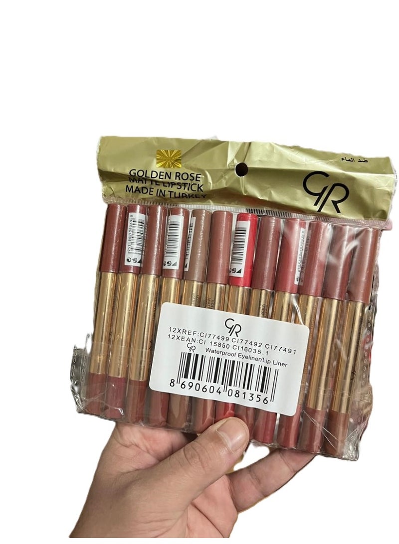 Golden Rose 12-Piece Lip Liners -12 Colors lip liners