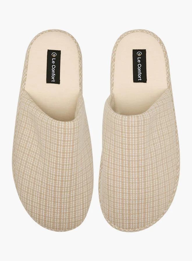 Le Confort Men Houndstooth Bedroom Slippers