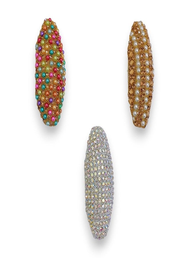 ACCESSHER Women and Girls Stylish Decorative Brooches & Pin Set For Saree Pleats Multipurpose Clip on Safety Pin for Saree Hijab Dress Kurtis Pallu Dupatta Pack of 3) - Image 1