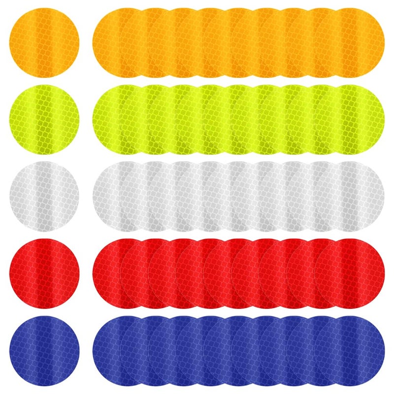 TRKETK 50 Pieces Reflective Tape Stickers, Bicycle Reflective Strips Adhesive Reflective Stickers for Car Warning Stickers - Image 1