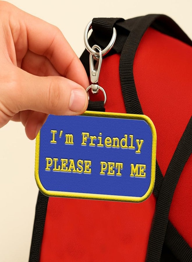 بطاقة تعريفية من WORKINGSERVICEDOG.COM - أنا ودود، تفضل بمداعبتي - تُثبّت على سترة أو حزام أو طوق أو مقود أو حاملة كلاب العلاج أو حيوانات الدعم - Image 5