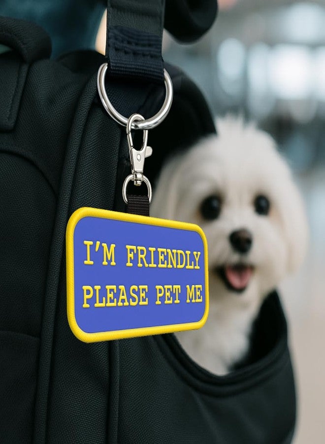 بطاقة تعريفية من WORKINGSERVICEDOG.COM - أنا ودود، تفضل بمداعبتي - تُثبّت على سترة أو حزام أو طوق أو مقود أو حاملة كلاب العلاج أو حيوانات الدعم - Image 3