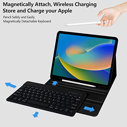 besky Keyboard Case for iPad Pro 12.9 inch (5th, 6th Generation) & New Air 13 inch M2 (Only Applies to 3 iPads Model) - Wireless Detachable Keyboard- Pencil Holder, with Auto Sleep/Wake Function - Image 3