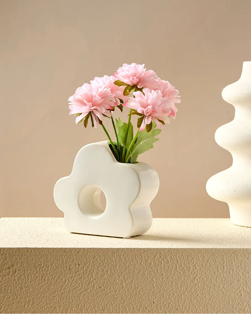 REDTAG Pink Daisy In Ceramic Vase