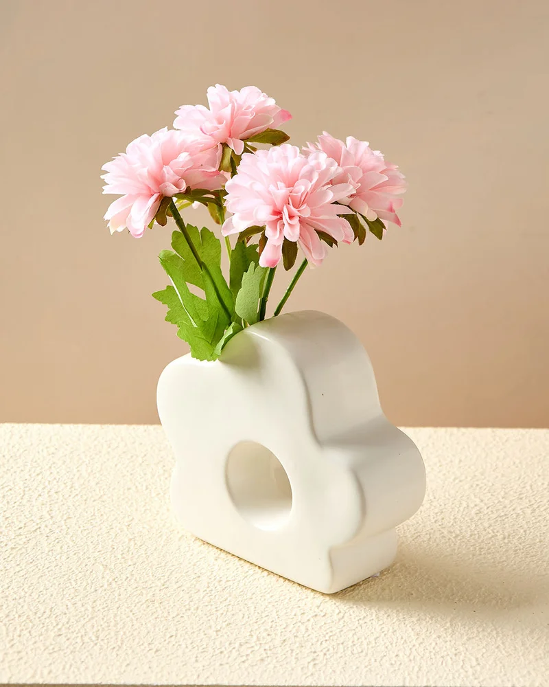REDTAG Pink Daisy In Ceramic Vase