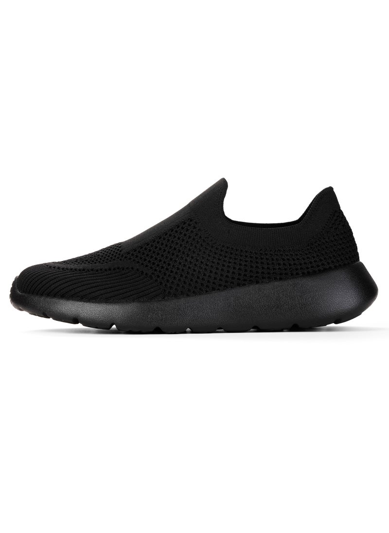 DUOZOULU - Lightweight slip on shoes comfortable and durable men's classic and fashion sneakers shoes for men and shoes for women mesh shoes Lace less shoes SDF-7 by DUOZOULU - Black-Black - Image 1
