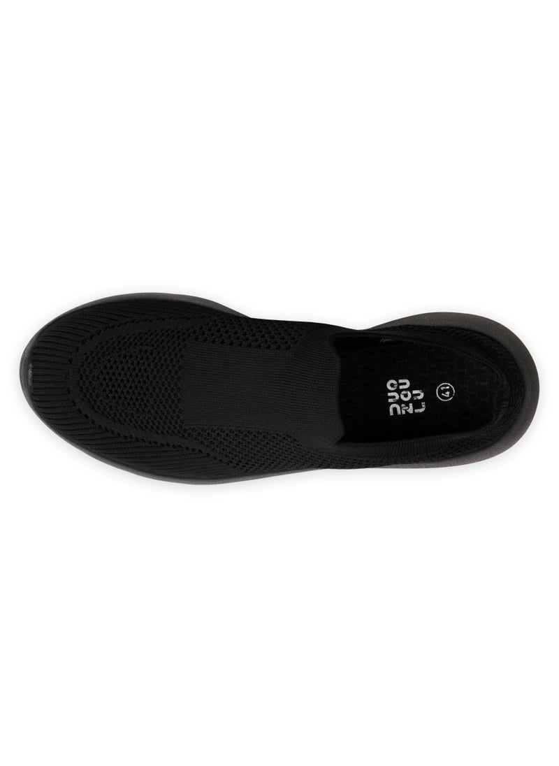 DUOZOULU - Lightweight slip on shoes comfortable and durable men's classic and fashion sneakers shoes for men and shoes for women mesh shoes Lace less shoes SDF-7 by DUOZOULU - Black-Black - Image 1