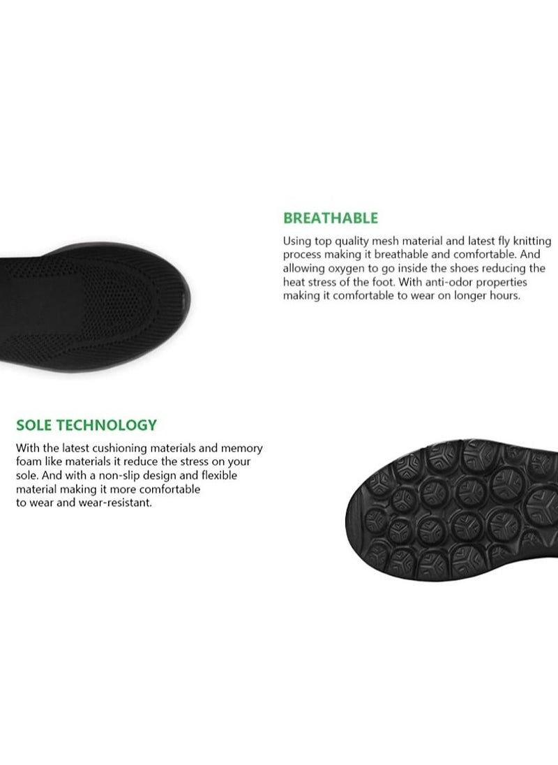 DUOZOULU - Lightweight slip on shoes comfortable and durable men's classic and fashion sneakers shoes for men and shoes for women mesh shoes Lace less shoes SDF-7 by DUOZOULU - Black-Black - Image 1