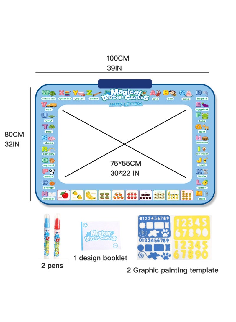 Drawing Mat Painting Large Magic Water Mat Fruit Alphabet Suitable Boys Girls For Old Children Creative Educational Toys 100 X 80cm Extra Large Aqua Magic Doodle Mat, Colorful Educational Water Drawing Doodling Mat Coloring Mat for Kids Toddlers Boys Girls Age of 3 4 5 6 7 8  - Image 5