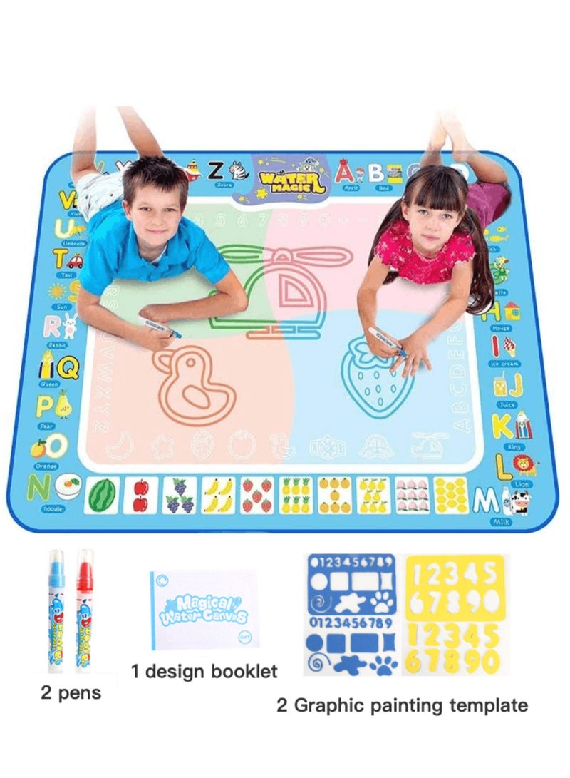 Drawing Mat Painting Large Magic Water Mat Fruit Alphabet Suitable Boys Girls For Old Children Creative Educational Toys 100 X 80cm Extra Large Aqua Magic Doodle Mat, Colorful Educational Water Drawing Doodling Mat Coloring Mat for Kids Toddlers Boys Girls Age of 3 4 5 6 7 8  - Image 1