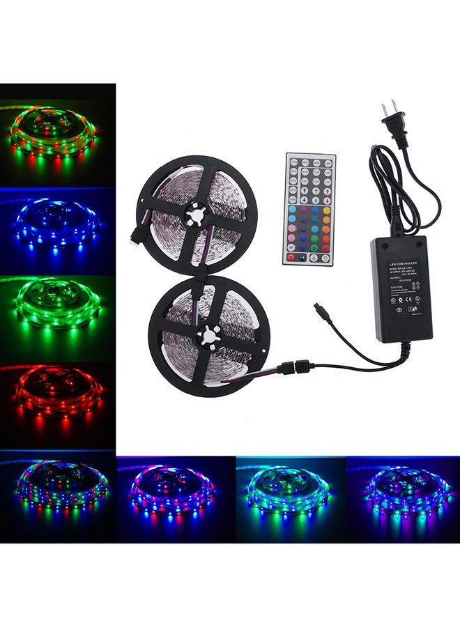 Loquat 600 LED Smd Light Strip Kit With 44 Key Ir u0026 12V Power Supply Multicolour - Image 1