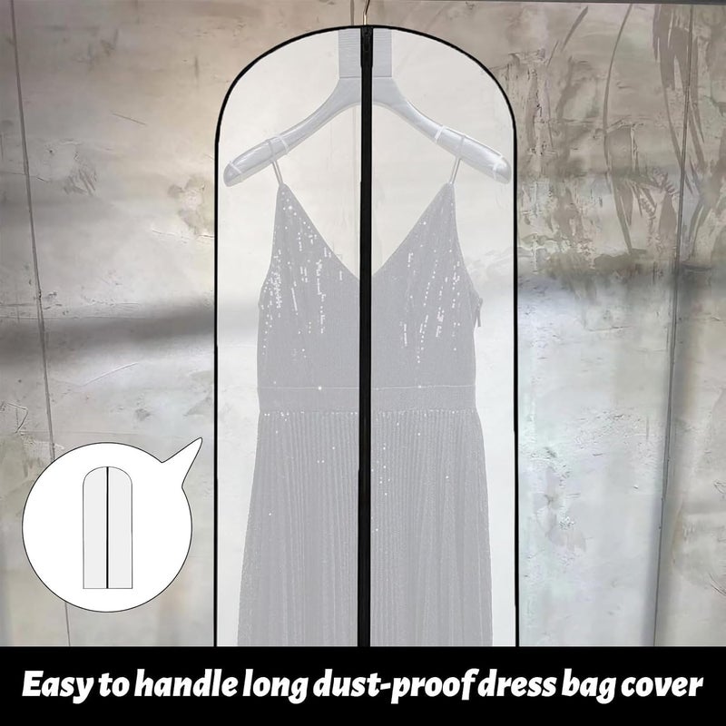 Qianeffort Long Dress Bags Covers,2 PCS Dress Bags Covers Long,Garment Covers Translucent with Zip Waterproof Dustproof,Dress Covers Garment bags Full Length for Long Dress Shirts Suits Jackets Coats Storage - Image 5