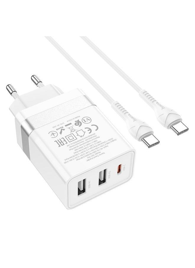 HOCO N21 Pro Tourer PD 30W Type-C إلى مجموعة الشاحن السريعة ثلاثية المنافذ ، نوع المكونات: قابس الاتحاد الأوروبي