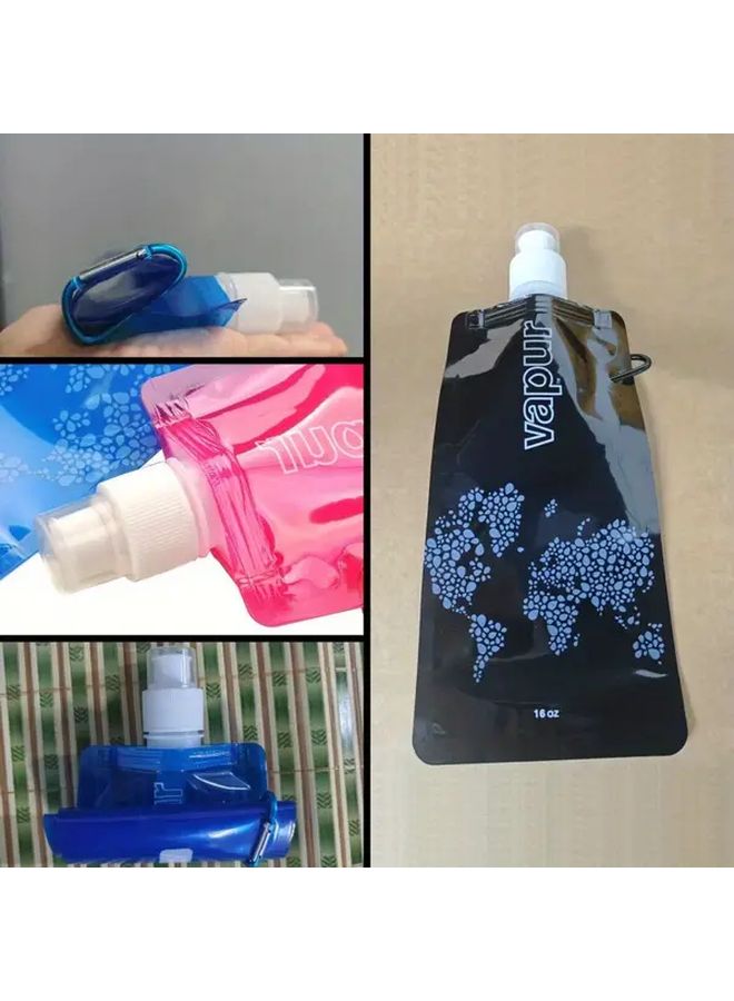 Blue Large Capacity Hydration Bag 16.23oz Portable Folding Water Bottle Travel - Image 5