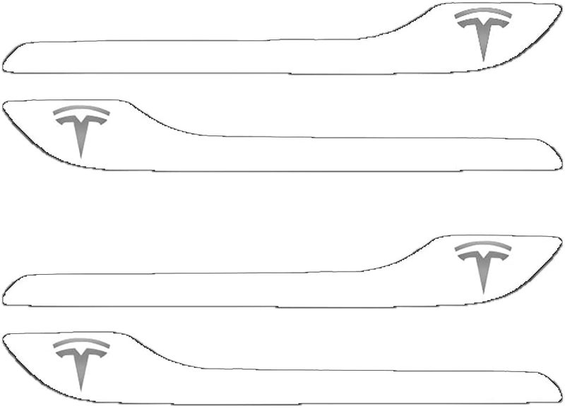 IPG for Tesla Model 3 / Model Y Door Handle Decal Sticker Wrap Kit (Set of 4) with Tesla Logo (Gloss White)