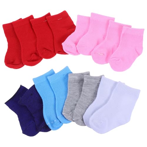 Garneck 8 Pairs of Baby Doll Socks Mini Multicolored Shoes Socks for 18 Inch American Doll Girl Mini Clothes Accessories for Puppet Play House Decor - Image 1