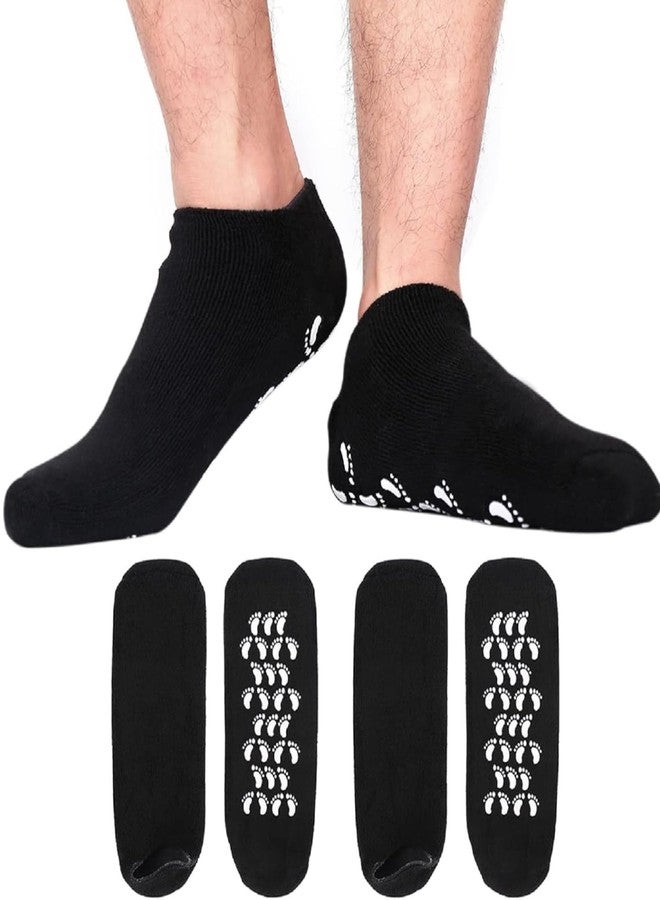 SEFLICA® 2 Pair Silicone Socks for Women, Crack Heel Repair Socks, Spa Gel Socks for Women, Silicon Socks, Silicone Socks for Men, Foot Hydration Socks Vitamin E (2 Black) - Image 1