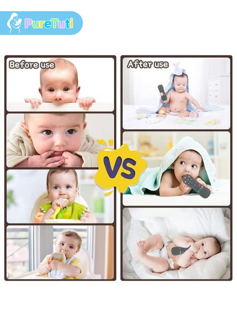 طفل نقي لعبة عضاضة للأطفال الرضع من عمر 0-3-6-12-24 شهرًا، مزودة بجهاز تحكم عن بعد للتلفاز، لتخفيف أعراض التسنين، ألعاب أطفال أساسية لحديثي الولادة (أزرق) - Image 3