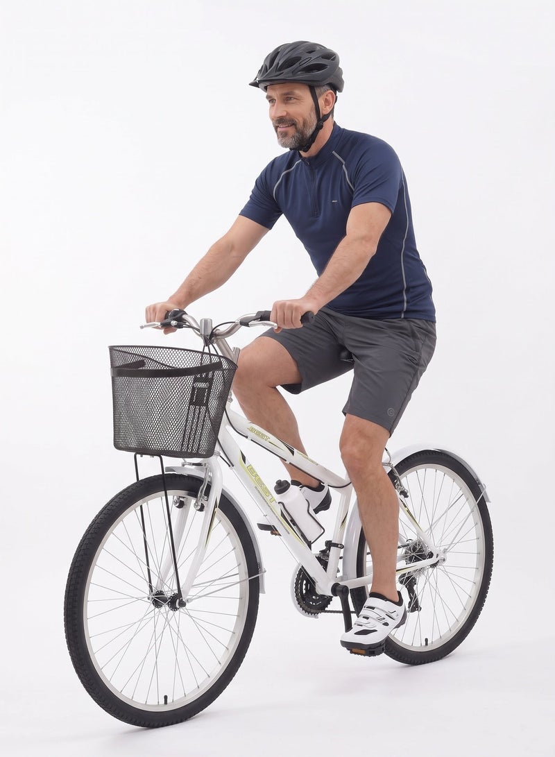 Star Kids A bicycle with front basket and rear rack speeds, 24-inch frame, durable rust-resistant steel construction, superior tire stability, and powerful handbrake. - Image 2