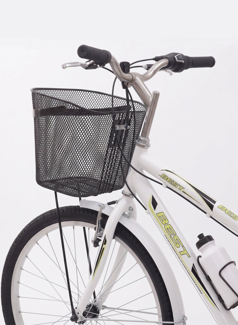 Star Kids A bicycle with front basket and rear rack speeds, 24-inch frame, durable rust-resistant steel construction, superior tire stability, and powerful handbrake. - Image 5