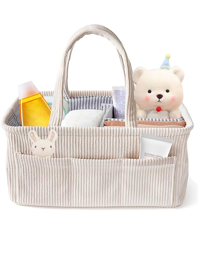 Baby Diaper Caddy Organizer Nursery Storage Bin & Portable Organizer for Diapers & Baby Wipes - Newborn Essentials & Car Caddy Organizer - Image 1