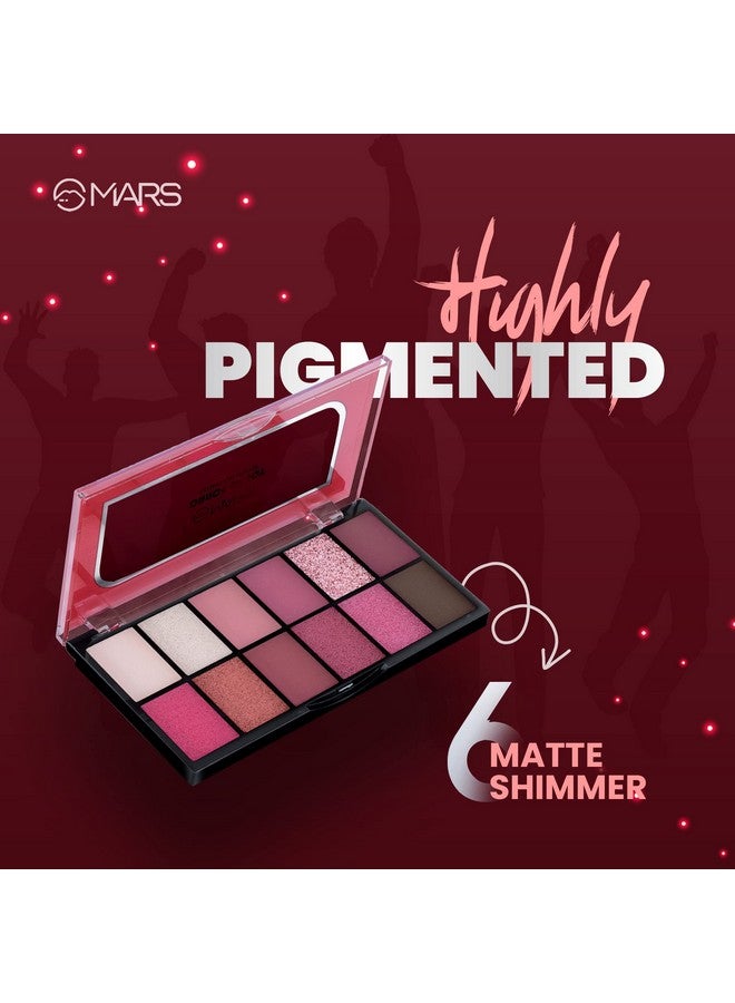 مارس مجموعة ظلال العيون MARS 12 Shades Dance of Joy | عالية الصبغة وقابلة للمزج | متعددة الألوان | لمسة نهائية غير لامعة ولامعة (13.2 جرام) (03-Multicolor) - Image 2