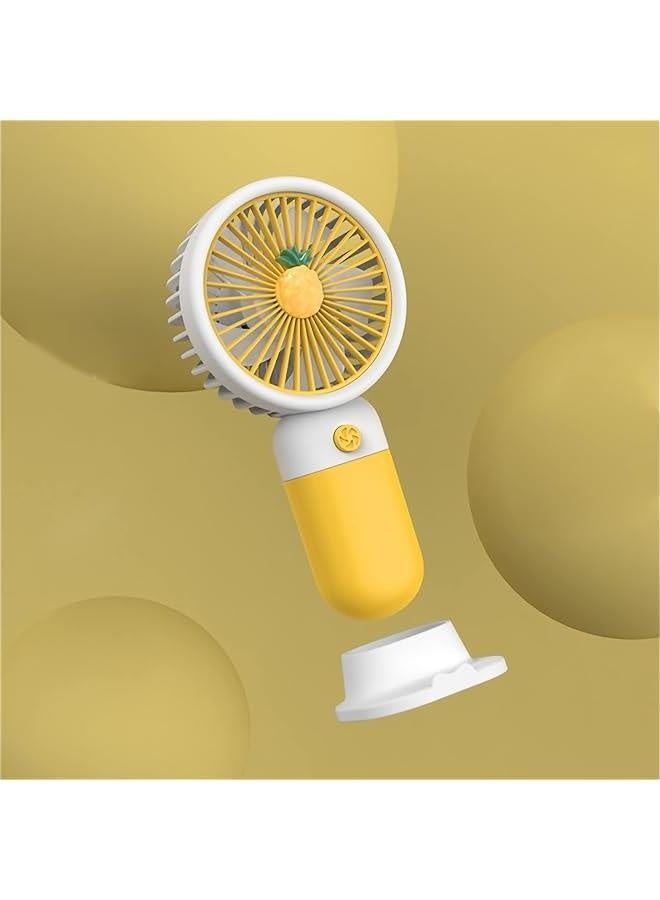 مروحة محمولة صغيرة باليد، مصنوعة من السيليكون الناعم، مروحة محمولة بالجيب قابلة للشحن عبر USB للاستخدام الخارجي، مروحة باليد، للتنقل، للمكتب، للسفر (صفراء#2)