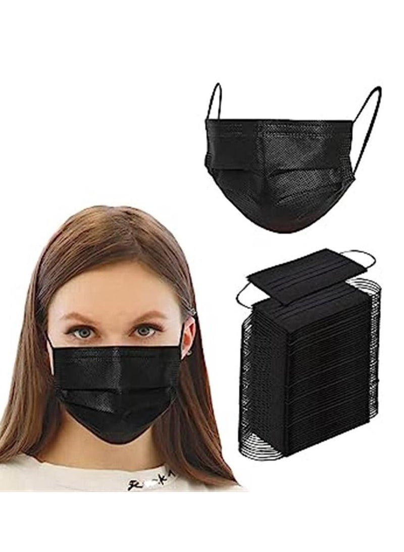 500PCS 3 ply black disposable masks filter mask - Image 1