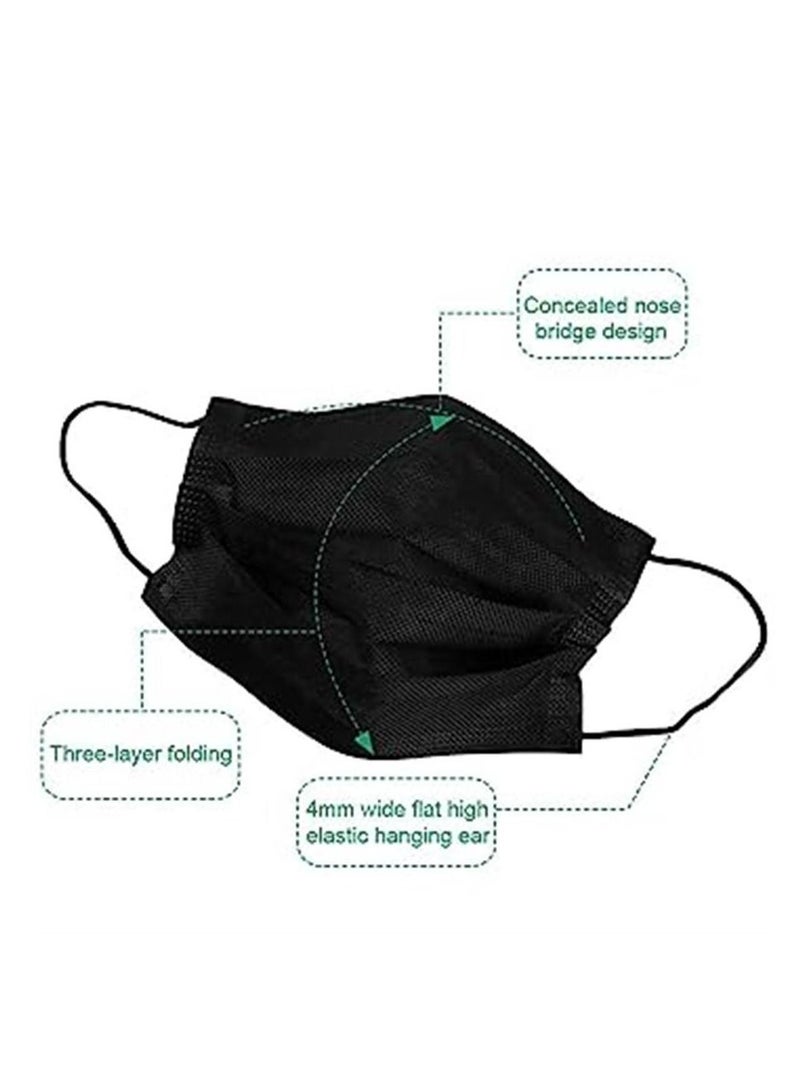 500PCS 3 ply black disposable masks filter mask - Image 2