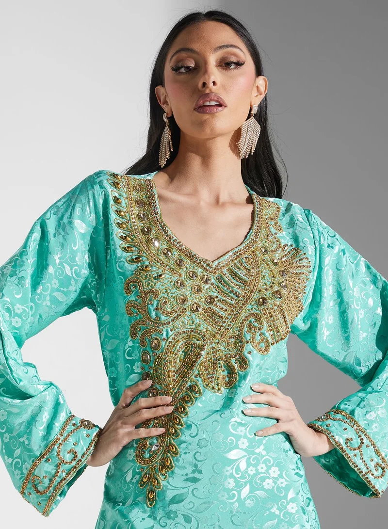 ارابيان كلوزيت Embellished Embroidered Jalabiya