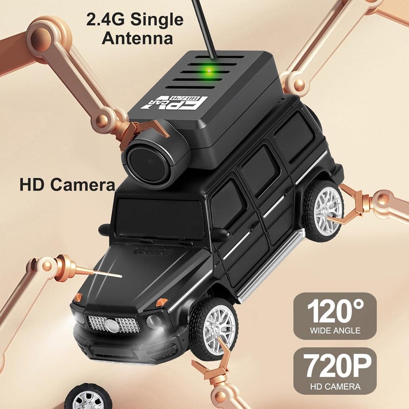 GoolRC WLtoys 6406 Mini RC Car with 720P Camera, 2.4GHz FPV Control, LED Lights - Black - Image 3