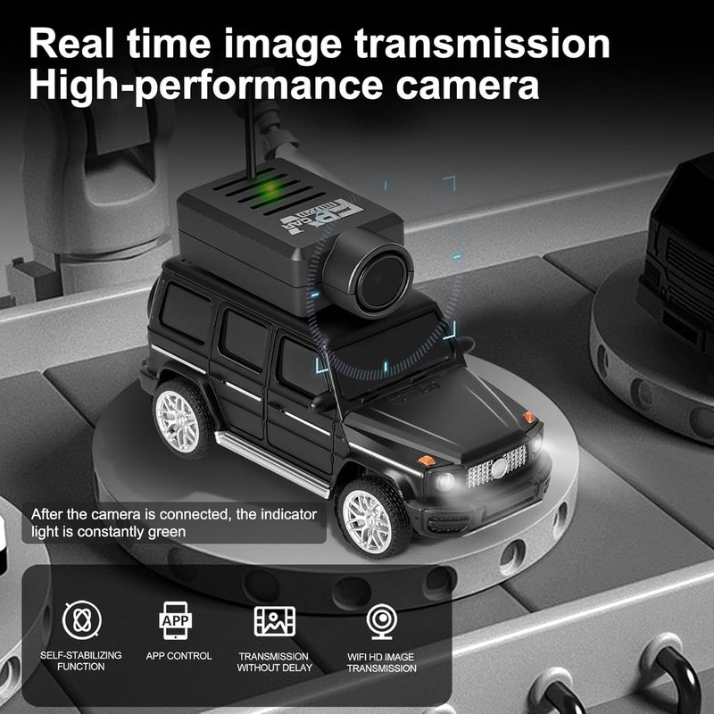 GoolRC WLtoys 6406 Mini RC Car with 720P Camera, 2.4GHz FPV Control, LED Lights - Black - Image 5