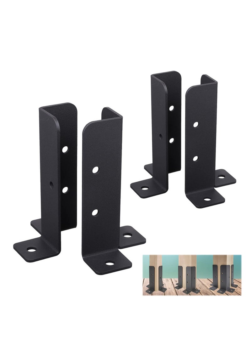 Excefore - 4Pcs Adjustable Deck Post Anchor Base Brackets, Heavy Duty Reversible Wood Fence Post Base, Fits 1.5x1.5, 2x2, 2x4, 4x4 Posts, Ideal for Railing, Mailbox, and Deck Installations - Image 1