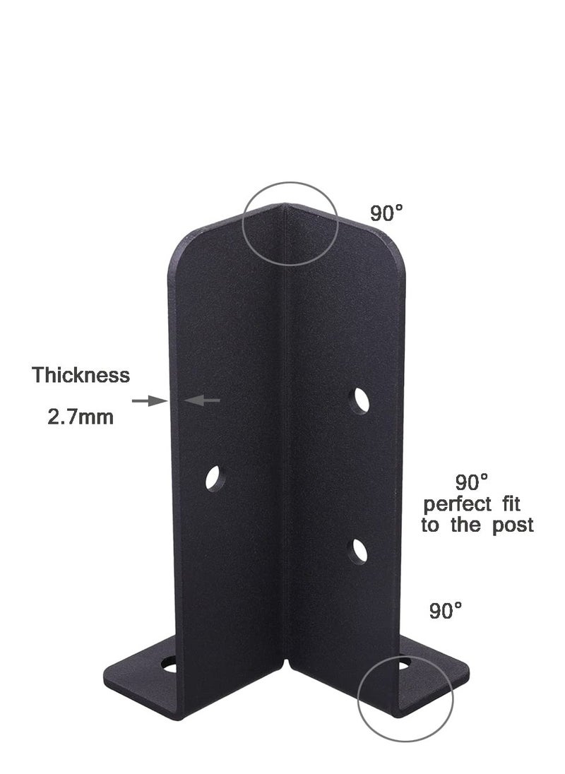 Excefore - 4Pcs Adjustable Deck Post Anchor Base Brackets, Heavy Duty Reversible Wood Fence Post Base, Fits 1.5x1.5, 2x2, 2x4, 4x4 Posts, Ideal for Railing, Mailbox, and Deck Installations - Image 1