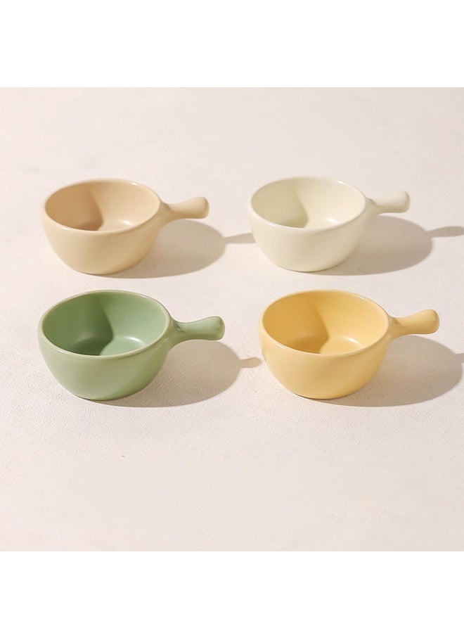 4 Packs Porcelain Sauce Dishes with Handle Grip - 4oz Small Dipping Bowls for Ketchup, BBQ Sauce, Soy Sauce, Sushi, Appetizers  Condiments, BPA-Free Side Dishes with Easy-Grip Handles - Image 2