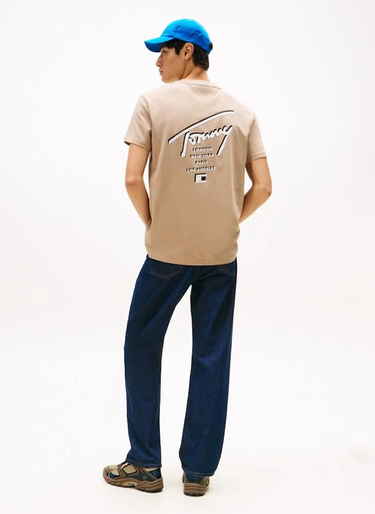 تومي جينز Signature Back Logo Jersey T-Shirt